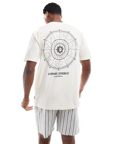 T-shirt décontracté avec imprimé Cosmic Energy - Crème - Only & Sons - Modalova