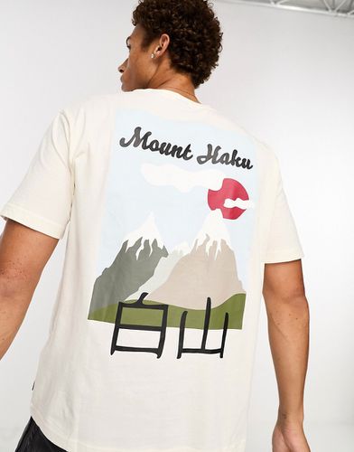 T-shirt oversize avec imprimé montagne japonaise au dos - Crème - Only & Sons - Modalova