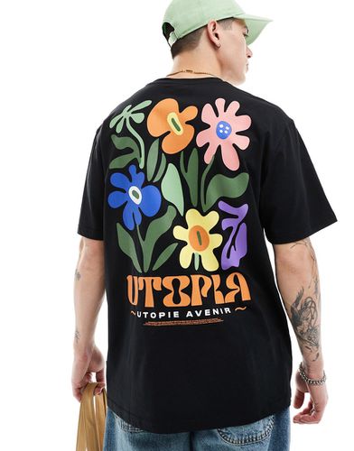 T-shirt oversize avec imprimé Utopia dans le dos - Only & Sons - Modalova