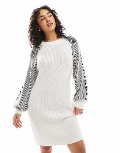 Robe courte en maille côtelée chunky - Crème - Object - Modalova