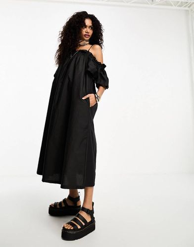 Robe babydoll longue et oversize à bretelles nouées - Object - Modalova