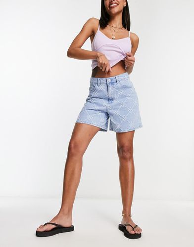 Short taille haute en jean texturé - clair délavé - Object - Modalova