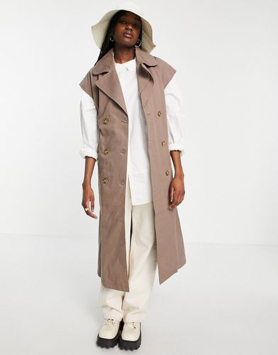 Trench-coat sans manches en coton - - BROWN - Object - Modalova