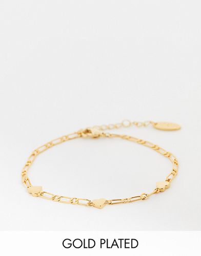 Bracelet plaqué or en maille alternée avec breloques caurs - Orelia - Modalova
