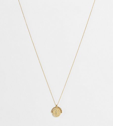 Collier avec médaillon pivotant et corde torsadée en plaqué or - Orelia - Modalova