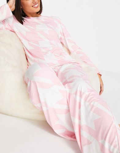 Ensemble de pyjama à manches longues et motif pied-de-poule - Loungeable - Modalova