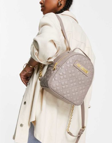 Sac à dos avec logo et matelassage à losanges - Love Moschino - Modalova