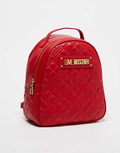 Sac à dos avec logo et matelassage à losanges - Love Moschino - Modalova