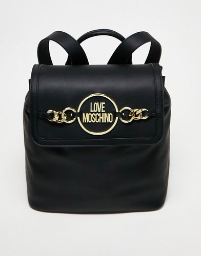 Sac à dos avec logo et chaîne - Love Moschino - Modalova