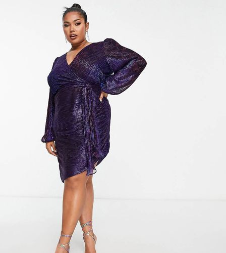 Robe plissée courte effet métallisé avec détail drapé - Lovedrobe Luxe Plus - Modalova