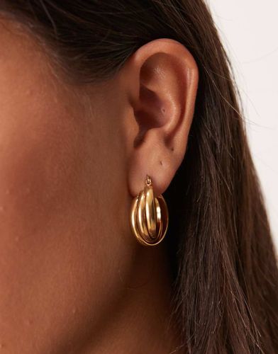 Créoles superposées en acier inoxydable plaqué or 18 carats - Lost Souls - Modalova