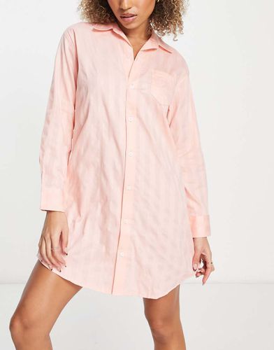 Chemise de nuit tissée coupe boyfriend - Sorbet - Lauren By Ralph Lauren - Modalova