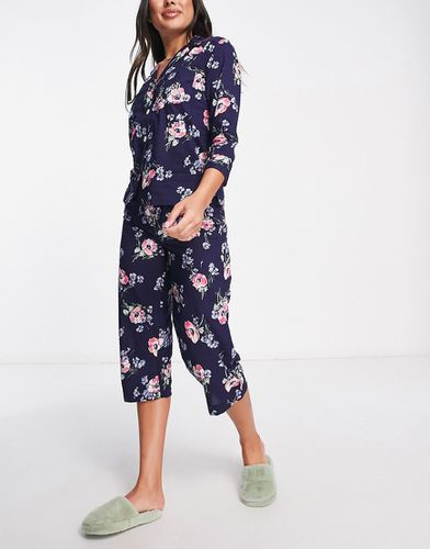 Ensemble de pyjama imprimé fleurs à manches trois-quarts et col à encoche - Lauren By Ralph Lauren - Modalova