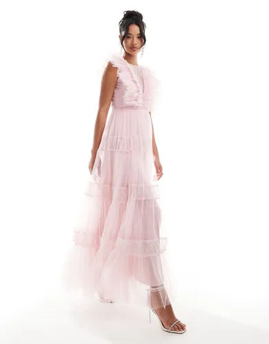 Robe longue en tulle et dentelle - pastel - Lace & Beads - Modalova