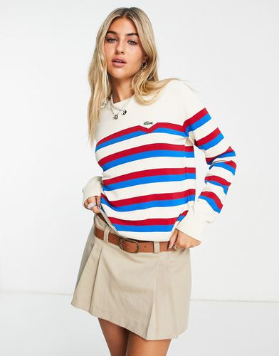 Top en maille à rayures - Rouge et bleu - Lacoste - Modalova