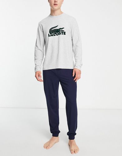 Ensemble confort avec top manches longues et jogger - et bleu marine - Lacoste - Modalova