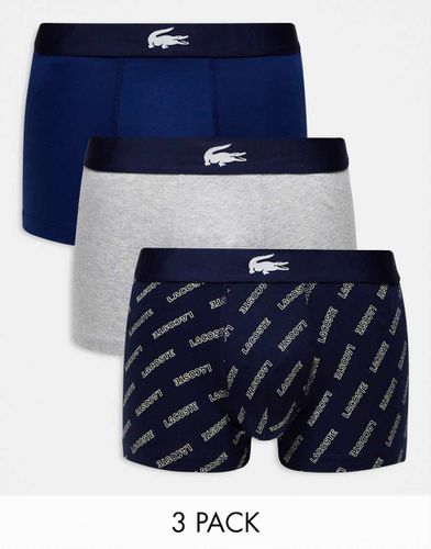 Lot de 3 boxers en coton stretch avec logo - Lacoste - Modalova