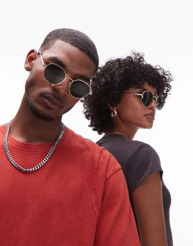 Odyssey - Lunettes de soleil rondes en mtal avec verres polariss verts - Le Specs - Modalova