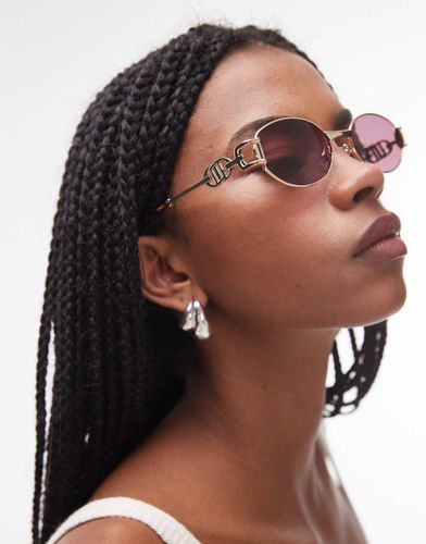 The Forbidden - Lunettes de soleil fines ovales  monture en mtal - et caille de tortue - Le Specs - Modalova