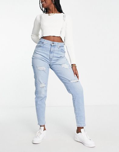 Jean mom à taille haute effet usé - délavé clair - Levi's - Modalova