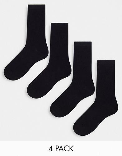 Lot de 4 paires de chaussettes en coton mélangé à bordures colorées - Lindex - Modalova
