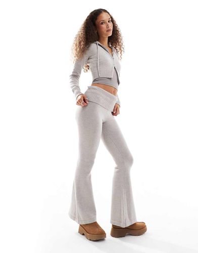 Pantalon d'ensemble évasé en maille avec taille rabattue - clair - Lioness - Modalova