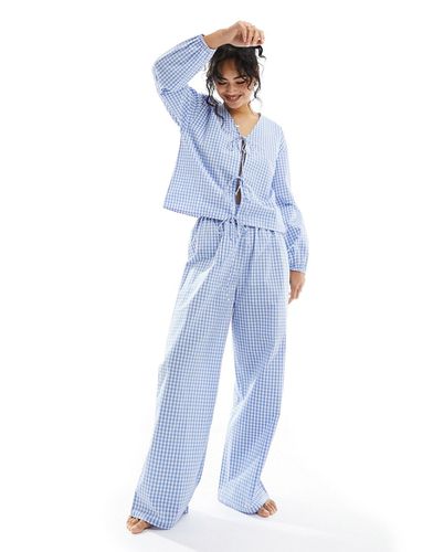 Bas de pyjama d'ensemble oversize à carreaux vichy - Luna - Modalova