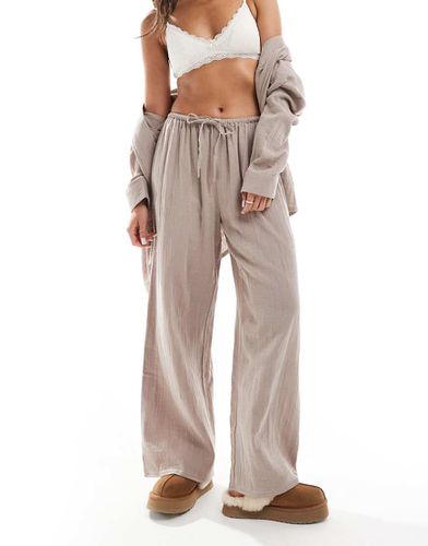 Bas de pyjama d'ensemble oversize - Beige - Luna - Modalova