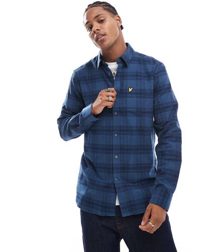 Chemise en flanelle à carreaux ton sur ton - Bleu foncé - Lyle & Scott - Modalova