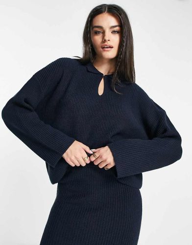 Pull d'ensemble nervuré avec goutte d'eau et surpiqûres - français - M Lounge - Modalova