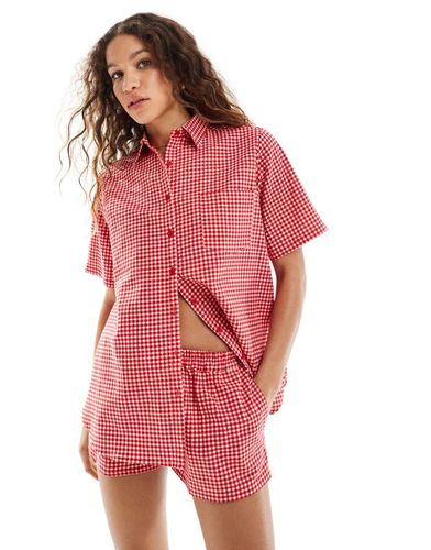 Smith - Chemise de plage d'ensemble oversize à carreaux vichy - Motel - Modalova