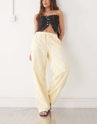 Wasic - Pantalon large dcontract en lin - citron - Motel - Modalova