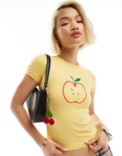 T-shirt effet rétréci à motif pomme esquissée - Motel - Modalova