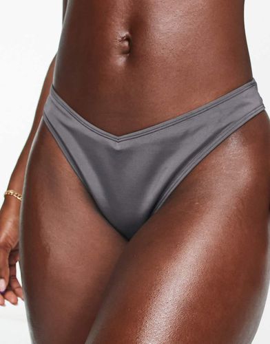 Monki - Bas de bikini en V - Gris - Monki - Modalova