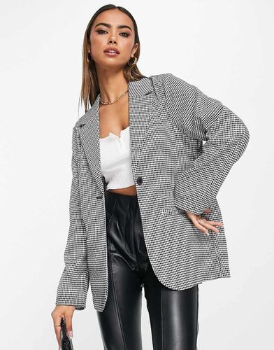 Blazer oversize motif pied-de-poule - Noir et blanc - Monki - Modalova