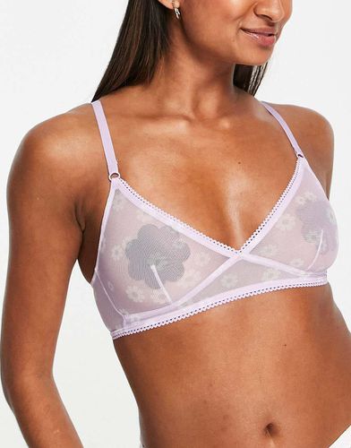 Brassière à petites fleurs - Lilas - Monki - Modalova