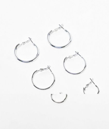 Lot de 3 boucles d'oreilles créoles - Monki - Modalova