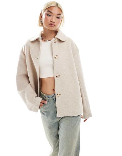 Manteau en laine mélangée - Beige clair - Monki - Modalova