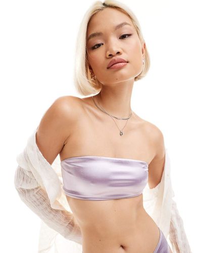 Mix and Match - Haut de bikini bandeau - Lilas métallisé - Monki - Modalova