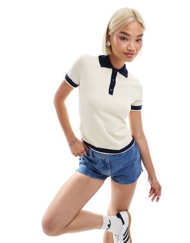 Polo manches courtes en maille - Beige/ - Monki - Modalova