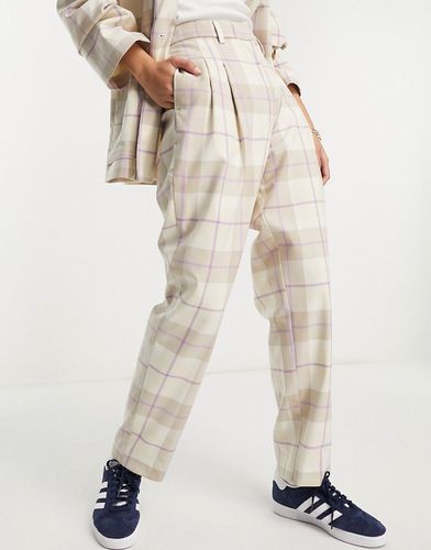 Pantalon d'ensemble fuselé à carreaux - Beige - Monki - Modalova