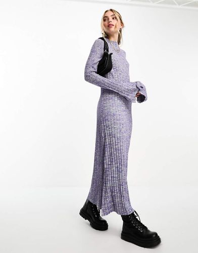 Robe pull plissée mi-longue en maille - Lilas/vert chiné - Monki - Modalova