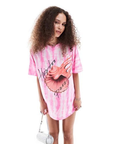 T-shirt oversize avec imprimé tie-dye et motif coquillage - Monki - Modalova