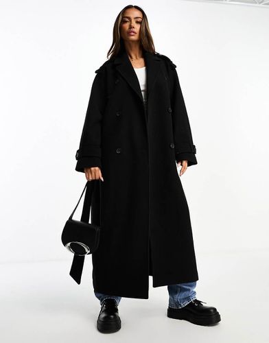 Trench-coat long à ceinture - Monki - Modalova