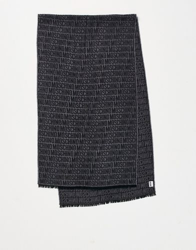Écharpe en laine avec logo sur l'ensemble - Moschino - Modalova