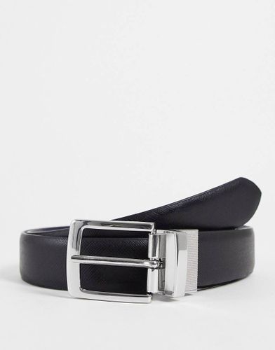 Ceinture réversible habillée avec boucle argentée - Noir et - Moss Bros - Modalova