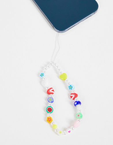 Breloque de téléphone en perles synthétiques avec fleurs - Madein. - Modalova