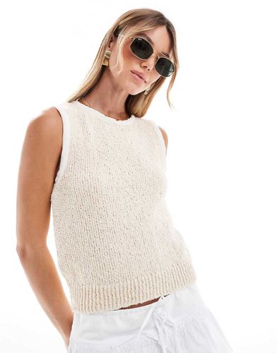 Crop top sans manches en maille - Mango - Modalova