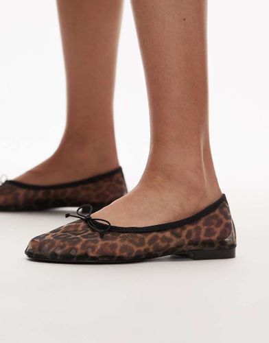 Ballerines en tulle  imprim lopard - Mango - Modalova
