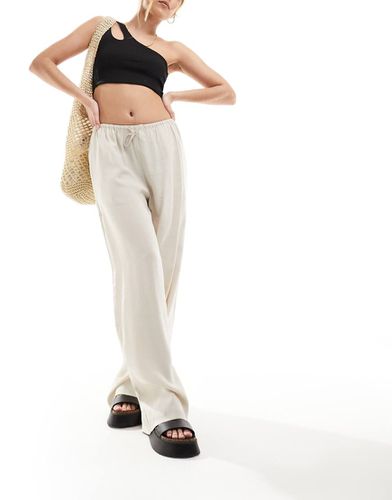 Pantalon droit en lin - Beige - Mango - Modalova